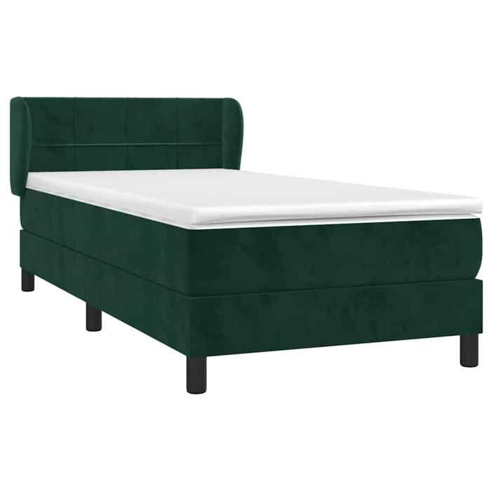 Maison Exclusive - Sommier à lattes de lit et matelas Vert foncé 80x200 cm Velours