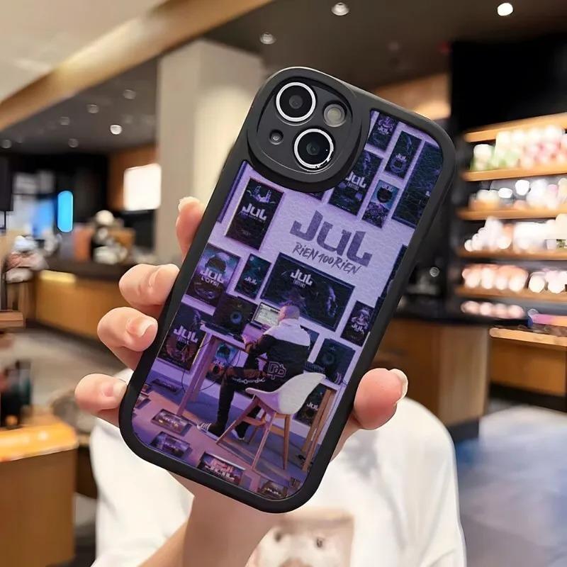 Чехол для телефона France Jul Rapper для iPhone 11 12 13 14 15 16 Pro Max 7 8 Mini Plus SE X XS XR Силиконовый чехол Задняя панель из ПУ кожи