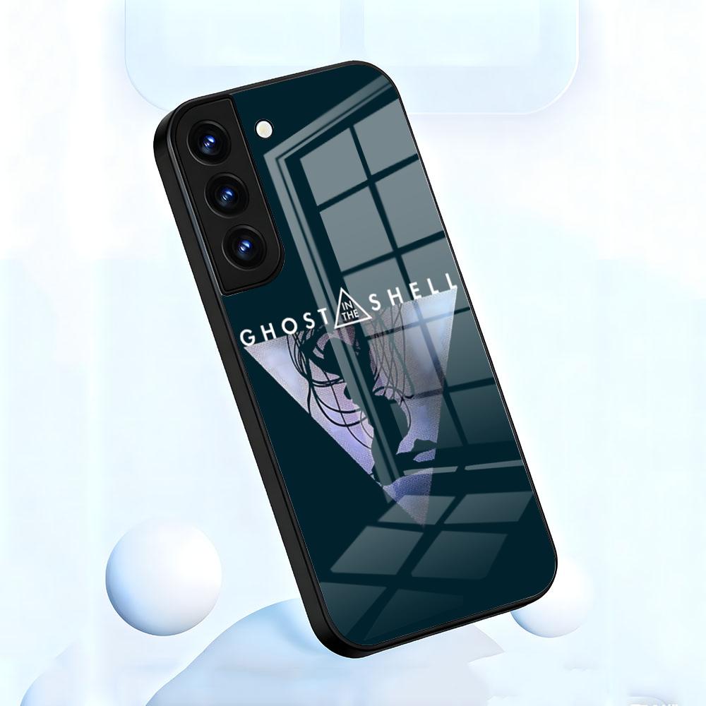 Чехол для телефона Anime G-ghost In The S-shell для Samsung S26 S25 S24 FE S23 S22 S21 Plus S20 Ultra Note20Ultra Черная стеклянная крышка