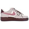 Nike Air Force 1 Curlie Puppy Cushioning Low top Skateboard Shoes Women's Pink Brown IM3378-122(Team293-)