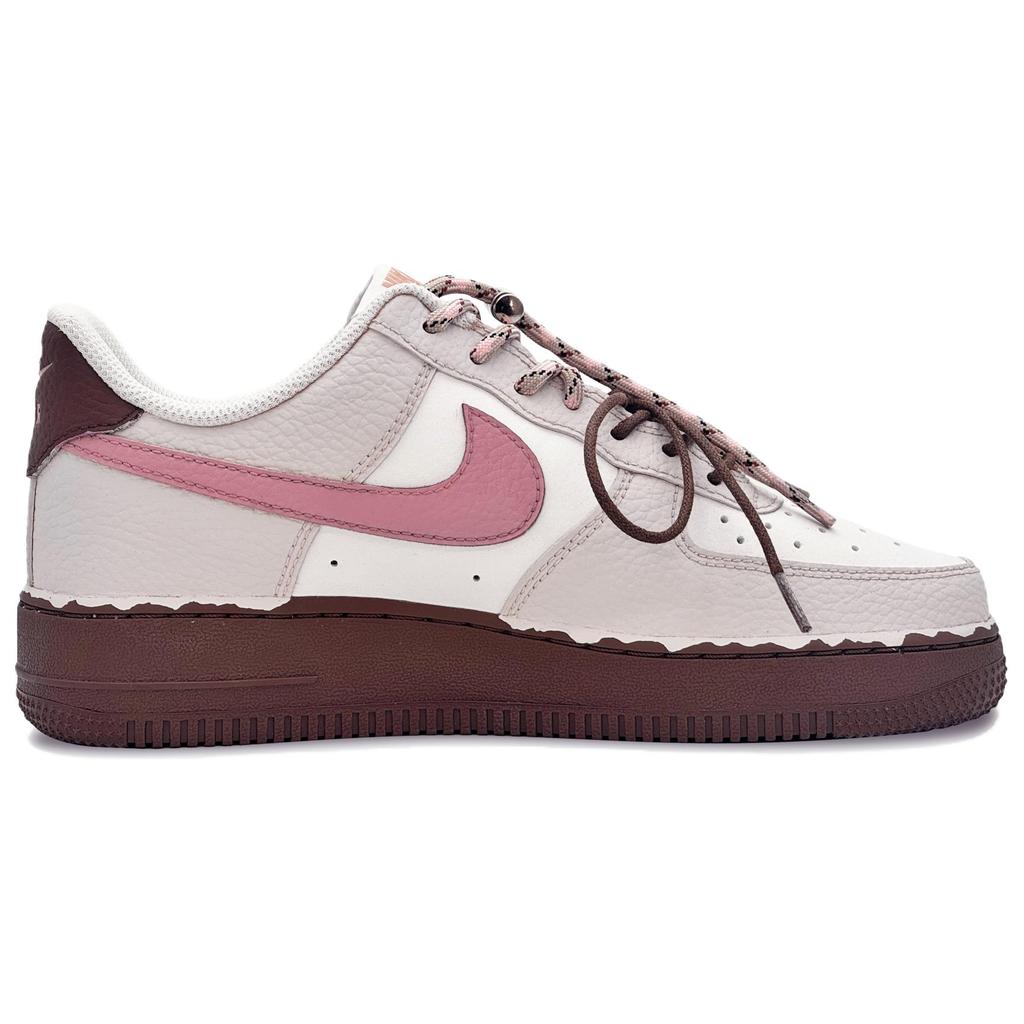 Nike Air Force 1 Curlie Puppy Cushioning Low top Skateboard Shoes Women's Pink Brown IM3378-122(Team293-)