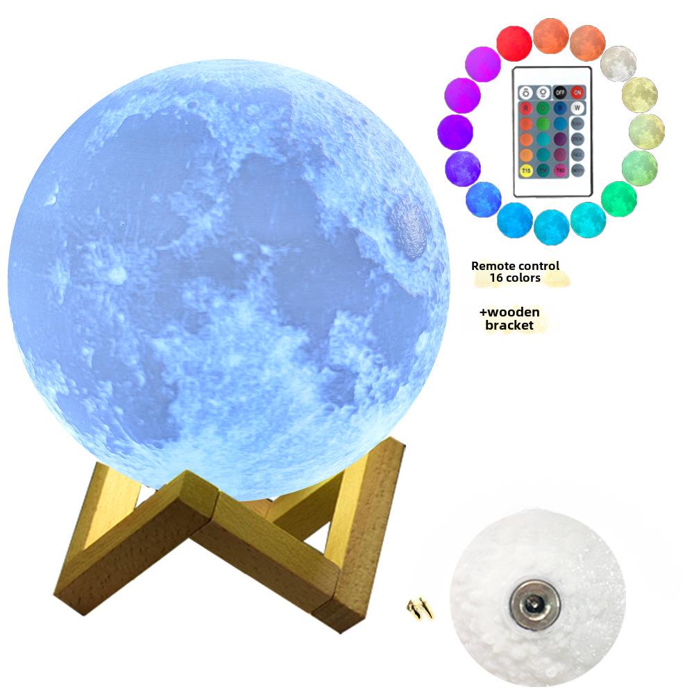 3D Moon Lamp: Bluetooth Night Light with Remote Control for Creative Atmosphere and Bedside Lighting