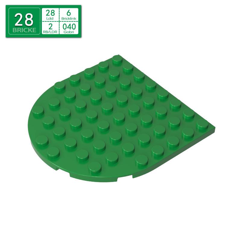 BRICKE 41948 8x8 Half-Round Plate - LEGO-Compatible MOC Building Blocks
