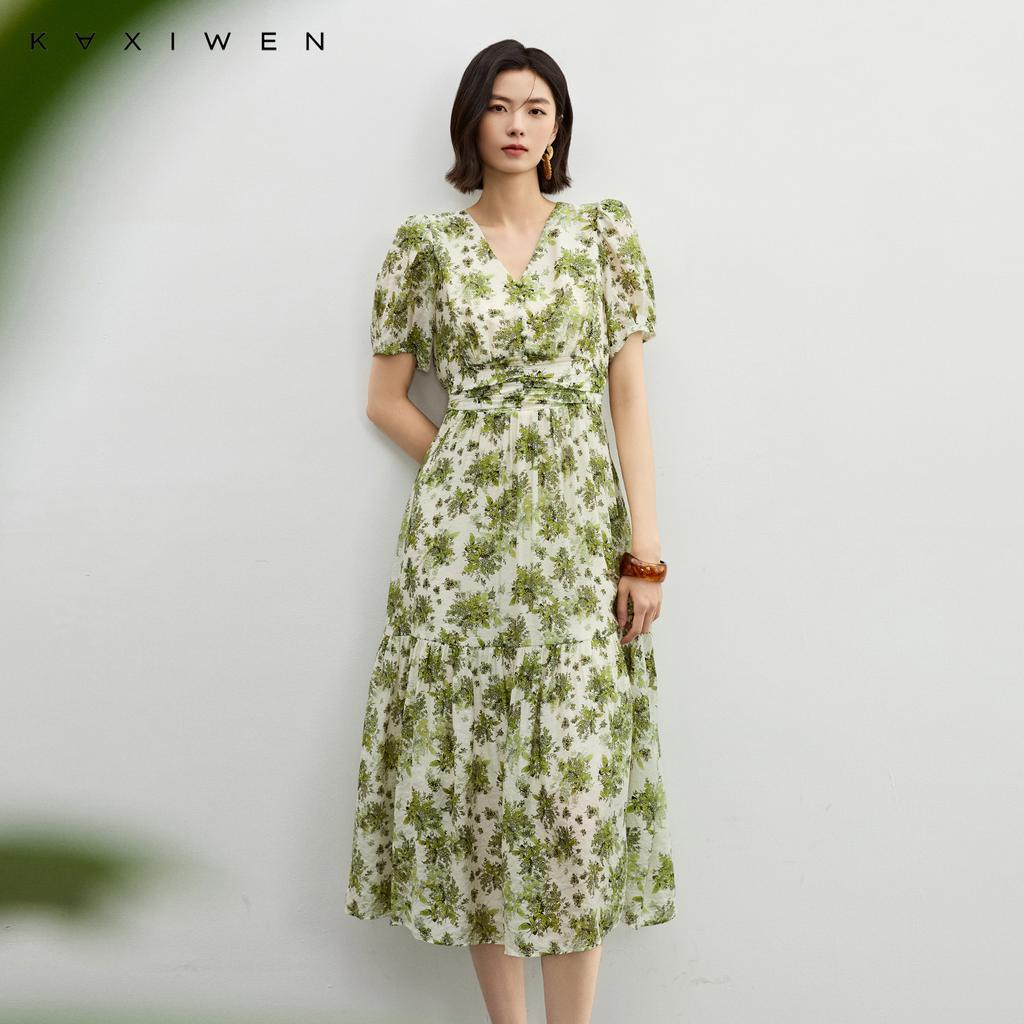 Fashionable vacation style printed dress