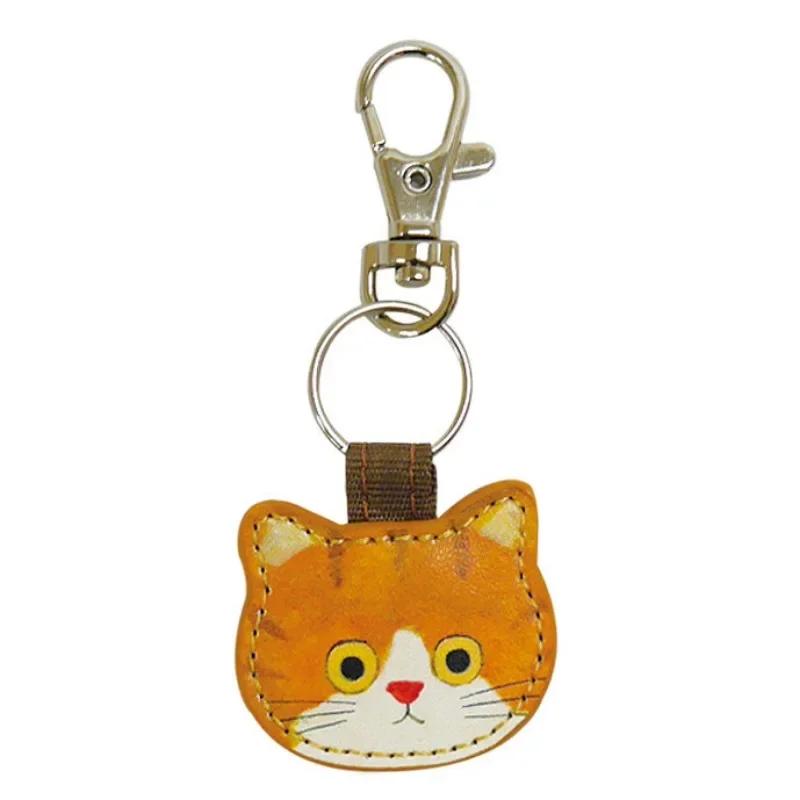 Cute Cartoon Cat Keychains PU Material Lovely Cat Funny Keychain Children Schoolbag Zipper Puller