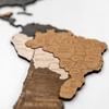 3D Wooden World Map Beige Brown 105x60cm Cities Wall Decoration