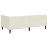 L shaped bed frame with headboard cream color 90 cm x 190 cm velvet