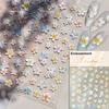 Colourful Frangipani Bright Lily Flowers Gradual Petal Vivid Dew Delicate Romantic Nail Art Stickers Manicure Decals Decorations
