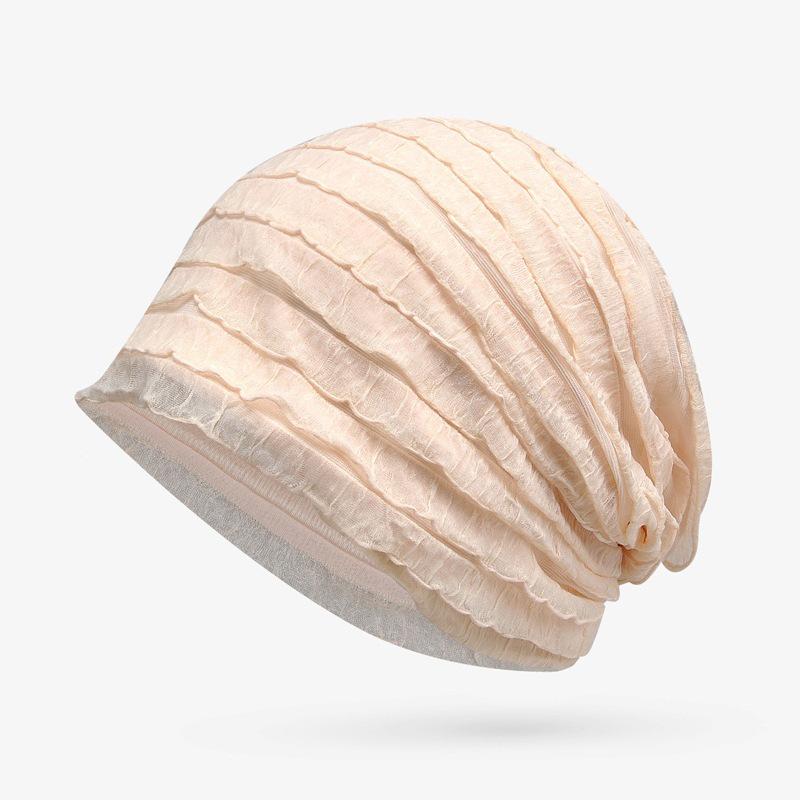 Women's Breathable Thin Cotton Pullover Hat - Spring/Summer Headscarf, Confinement, Sleep, and Outdoor Leisure Cap.