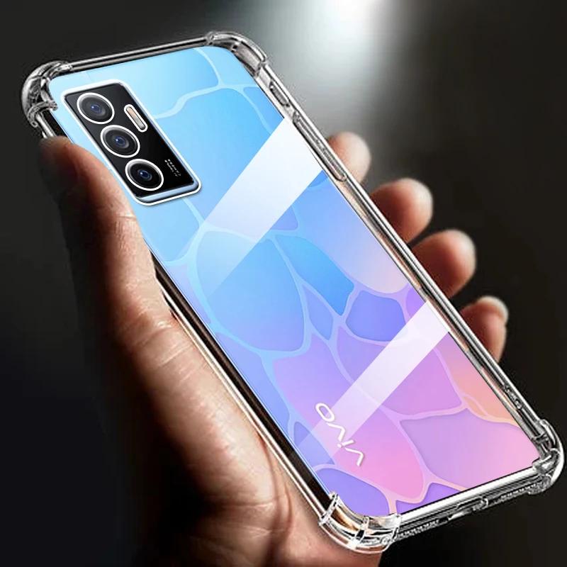 Thickened Airbag Shockproof Clear Soft TPU Case For Vivo Y75 4G Transparent Back Cover Funda Y38 S18 V30 Pro Y100 Y200 V23e 5G