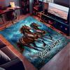 1PC Custom Name Horses Stormy Night Theme Floor Mat Ideal for Living Room, Game Rooms, Office, Bedroom,Floor Mat Playful Design