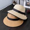 Large Bowknot Decor Bucket Hat Wide Brim French Style Straw Basin Hats Breathable Sunscreen Fisherman Cap for Women