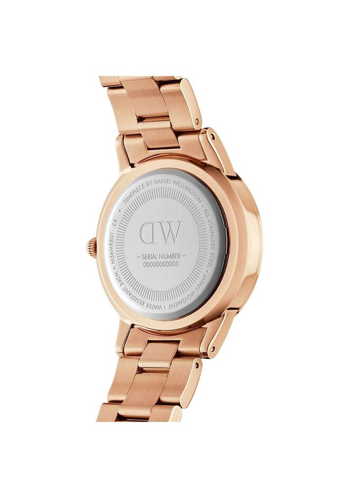 Daniel Wellington Iconic Link Wristwatch 40mm Rose Gold Silver Stainless Steel Link Bracelet Rose Gold Brown