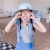 UV Protection Sun Cap With Whistle Beach Cap Outdoor Kids Bucket Hat  Infant Girls Boys