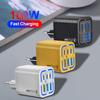 Total 100W USB Charger 6 Ports Type C Fast Charging Mobile Phone Wall Adapter EU/US Plug For iPhone 15 Samsung Xiaomi