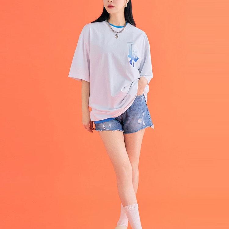 MLB SS23 Drop Shoulder Sleeve T-Shirt Unisex White 3ATSB0333-07WHS