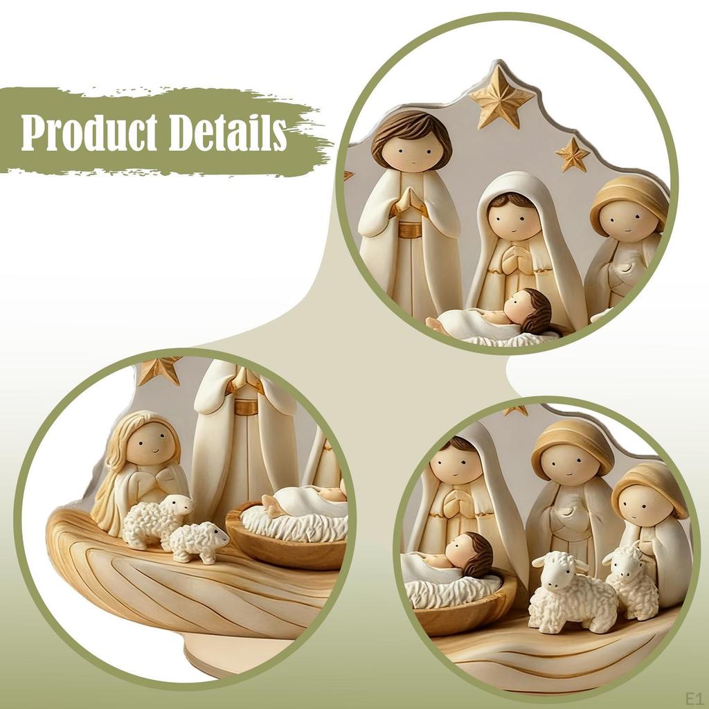 2D Jesus Birth Decor Desktop Ornament Acrylic Nativity Scene Table Centerpiece for Party