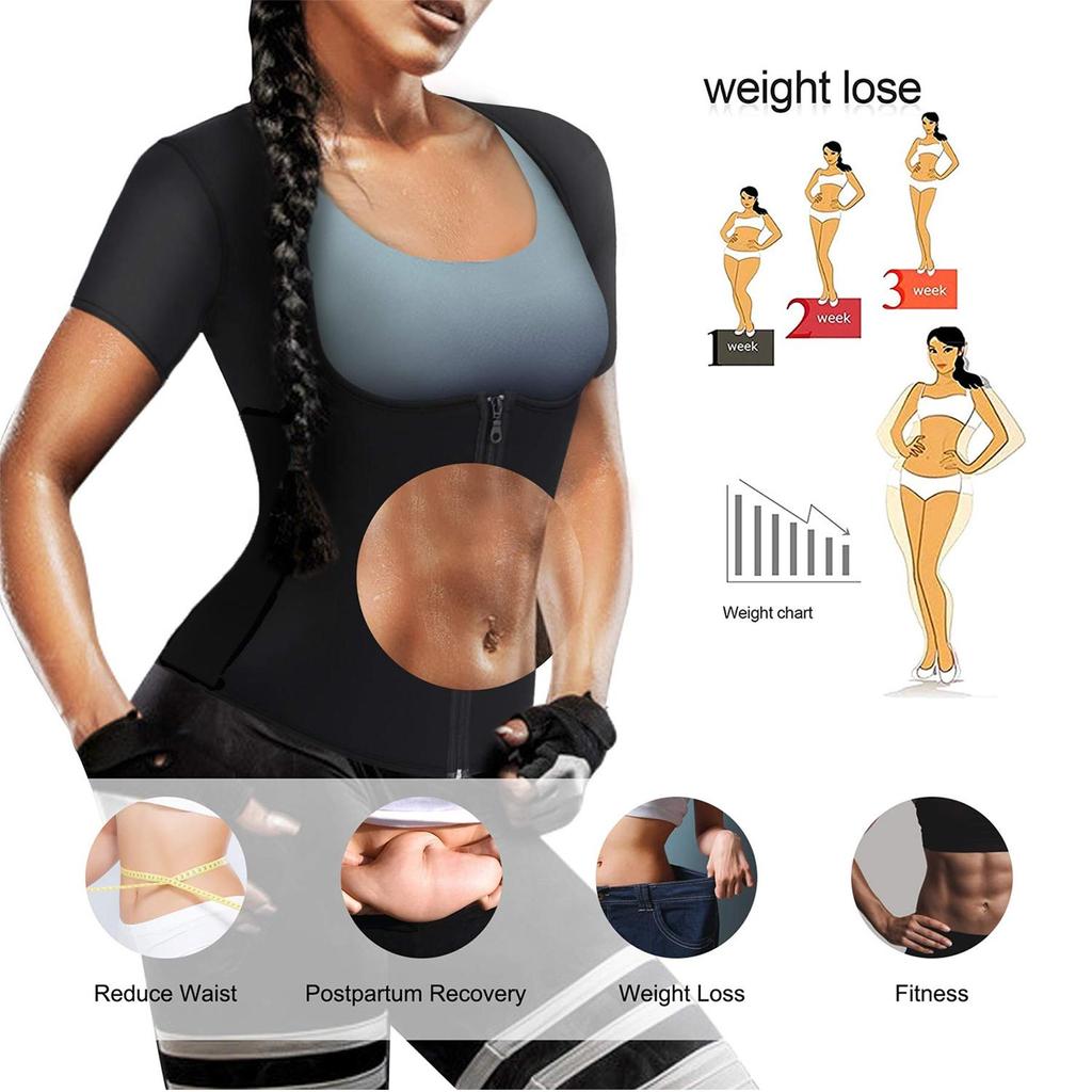 Горячие неопреновые костюмы для сауны для женщин, тренировочный жилет для тренировки талии, рубашки для тренировки тела, термокуртка, корректирующее белье, майки, футболка для фитнеса