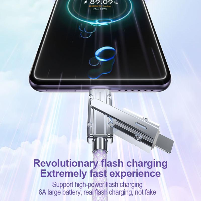 Новый 100 Вт 2 в 2 оплетке PD быстрый USB-кабель для Huawei/Honor выдвижной портативный 4 в 1 зарядный кабель Micro USB Type C для iPhone Samsung