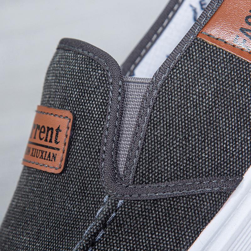 Мужские летние дышащие кеды-слипоны из парусины - Модные повседневные board shoes