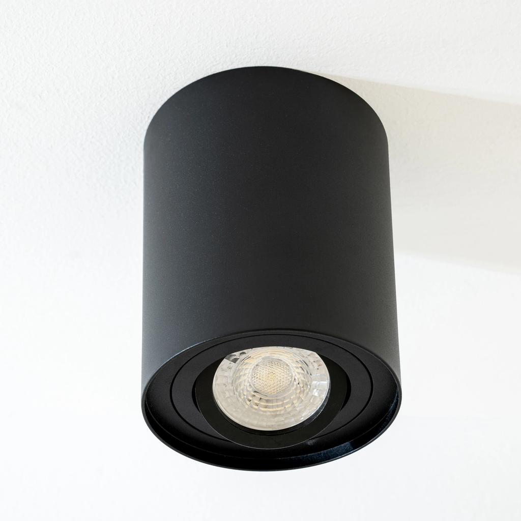 Surface-Mounted Halogen Spot Tube Movable Luminaire Amat-Xl Gu10 Round Black