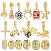 Новинка Медные Шармы Бусины Крест Глаз Дьявола Щенок Бантик Шармы Подвеска Подходит для Оригинального Браслета Женские Украшения Подарок Сделай Сам