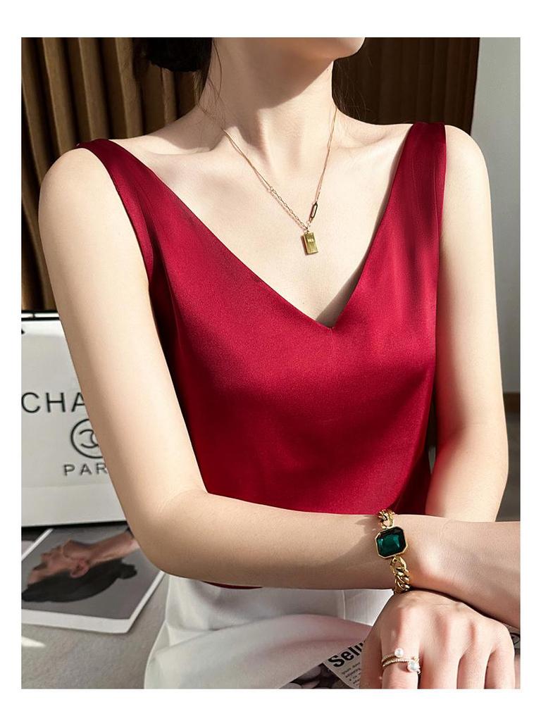 Шелковистая майка с перекрещенной спинкой - Женское летнее нижнее белье и верхняя одежда