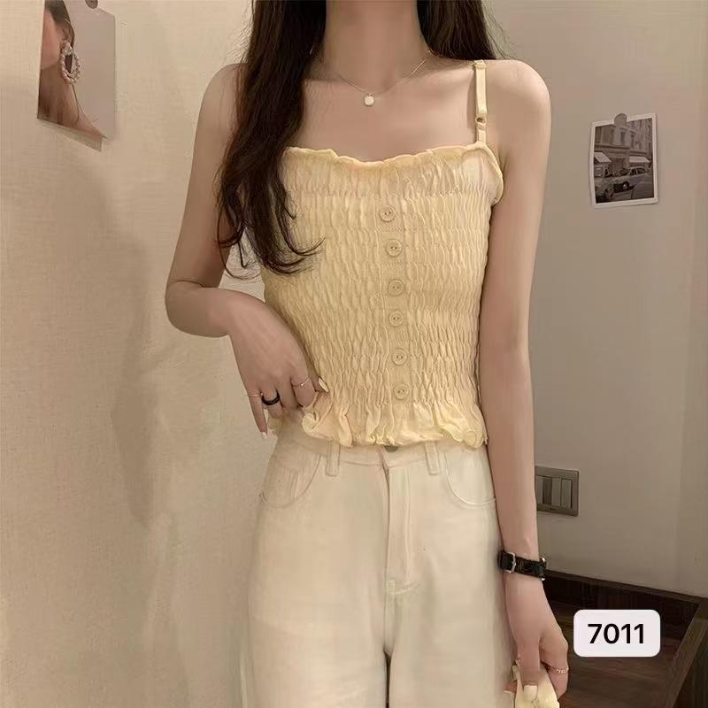 Женская strapless французская майка с деревянными ушками: Модная летняя база и верхняя одежда
