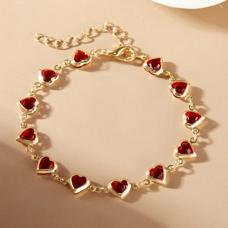 1 шт. Красочный блестящий браслет с элегантным дизайном в виде кубического сердца, подходит для повседневной носки/вечеринок, подарок на фестиваль