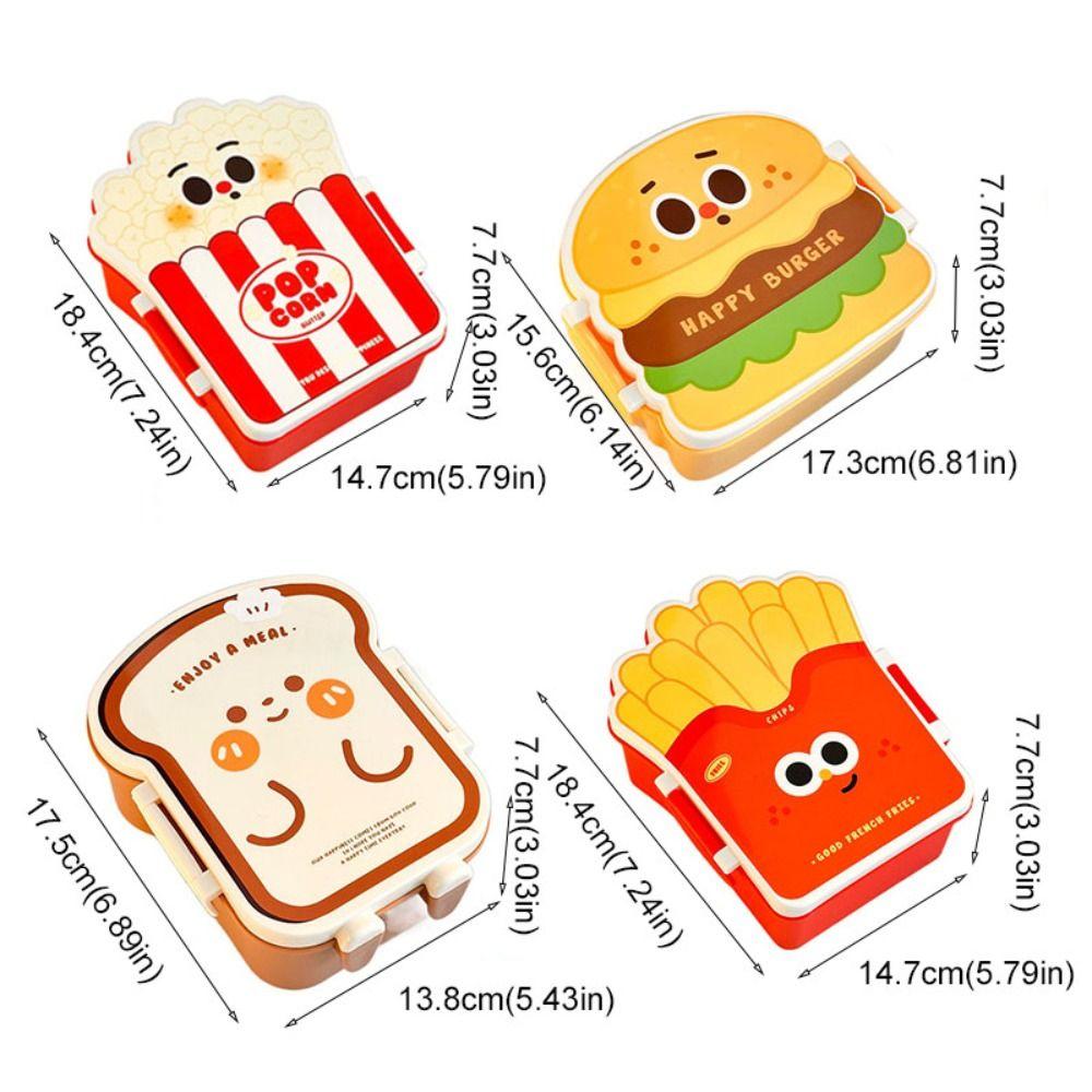 Microwaveable Student Lunch Boxes Separated Food Storage Container Hamburger Lunch Box School