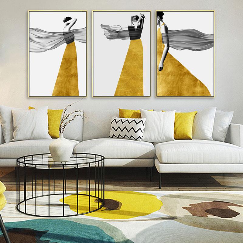 Абстрактная женщина настенное искусство современная мода женские постеры для дома холст картина для интерьера безрамное настенное искусство без рамки