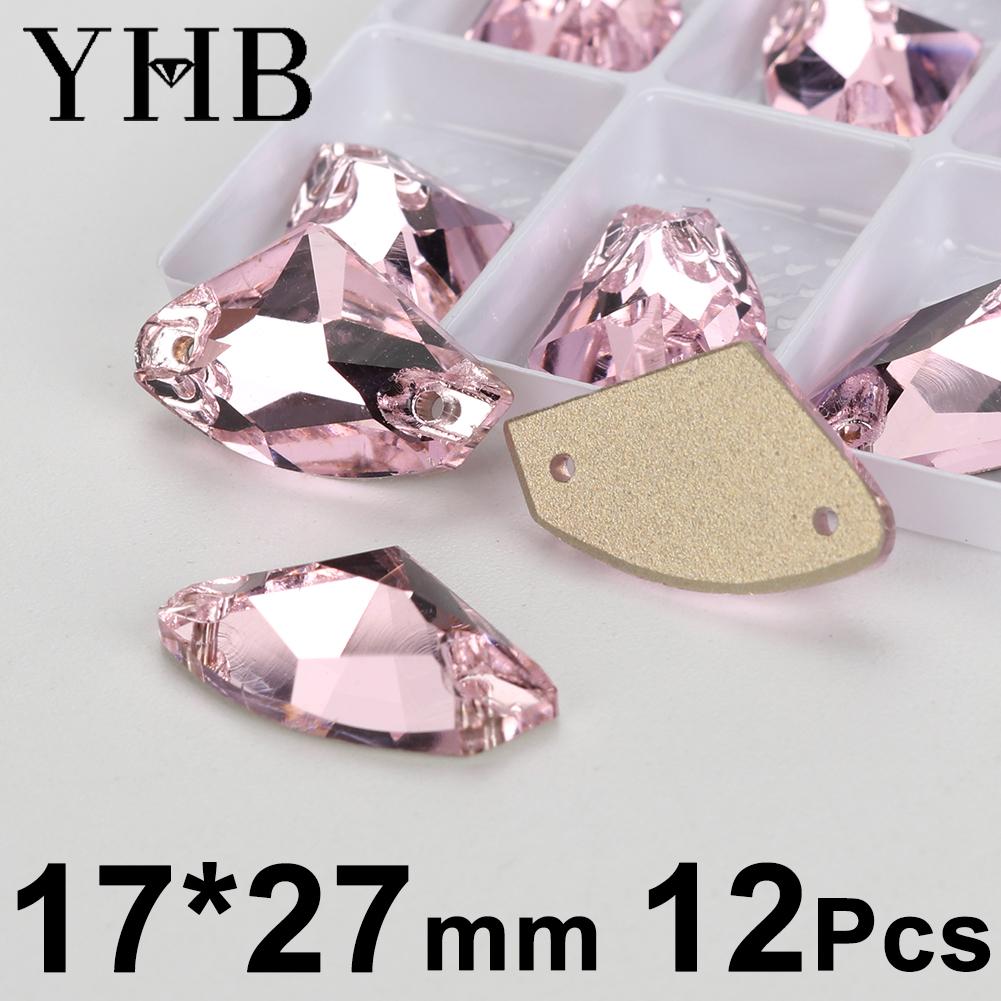 YHB T223 Светло-розовый Галактический Лимонный Камень Кристалл AB Швейные Камни Flatback Пришиваемые Стразы для Одежды Одежды Сумок