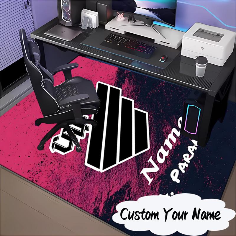Custom Name Cap Name Wings Logo Rug for Living Room, Game Rooms, Office, Bedroom, Floor Mat Playful Design, fan gifts Christmas decor