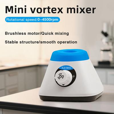 Мини-вортексный миксер VM10 50 мл Лабораторный вортексный миксер 0-4500 об/мин Регулировка скорости Шейкер для жидкости Устройство для смешивания пигмента для татуировок, лака для ногтей, чернил
