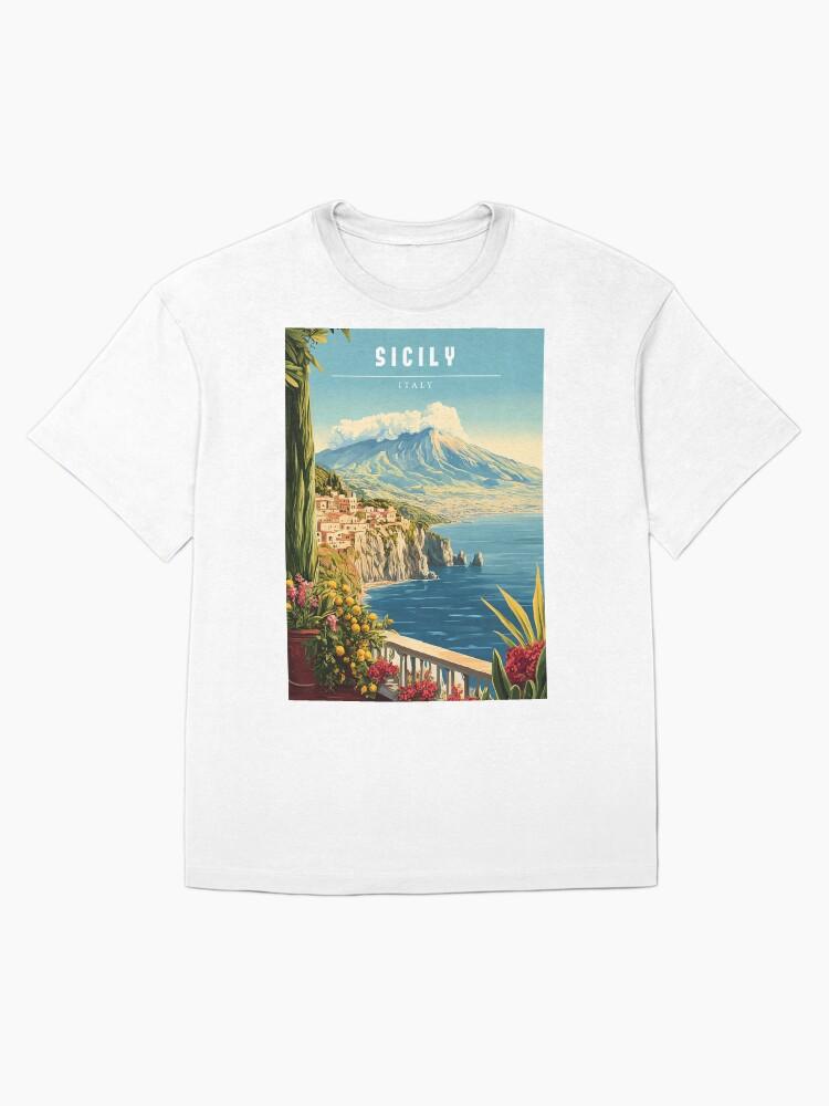 Peppino di Capri Sicily Italy Travel Poster - Vintage Coastal & Cultural Art Print Oversized T-Shirt
