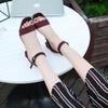 Women's Summer Fashion Sandals Medium High Heel Outdoor Sandalias Elegant Wedding Shoes Bridal Plus Size 34-40 Buckle Strap