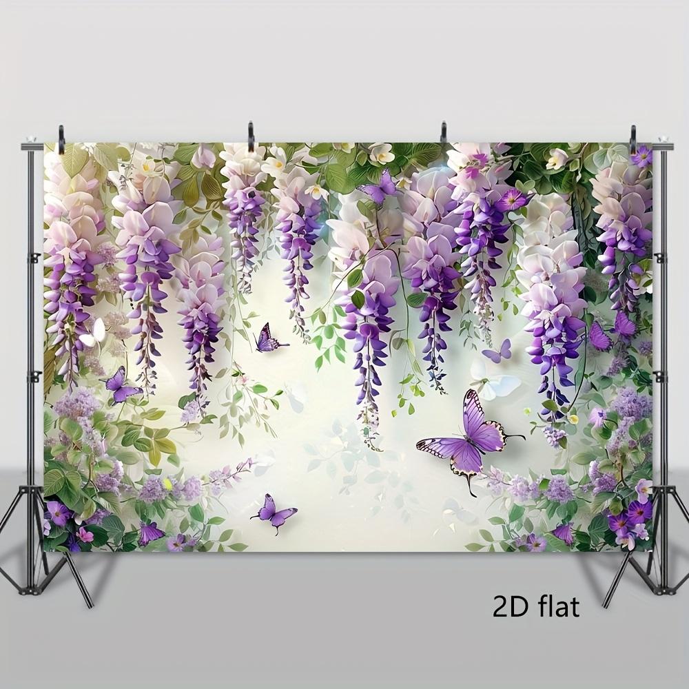 2D plane 1 piece of purple vine waterfall decorated with white and purple suitable as a background and party decoration