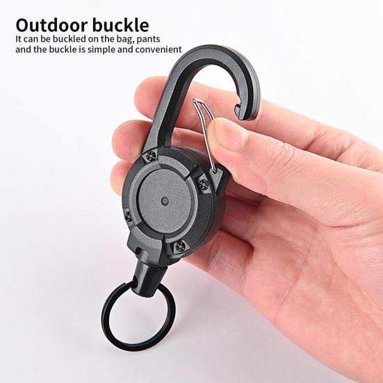 Steel Wire Rope Keychain Mini ABS Hiking Backpack Pants Hanging Key Chain Outdoor Accessories Anti-lost