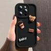 Милый 3D чехол с изображением медведя из мультфильма «кофе» для iPhone 15 12 11 13 14 Pro Max 7 8 Plus X Xs Xr 15pro 14pro 15plus Мягкий силиконовый матовый чехол