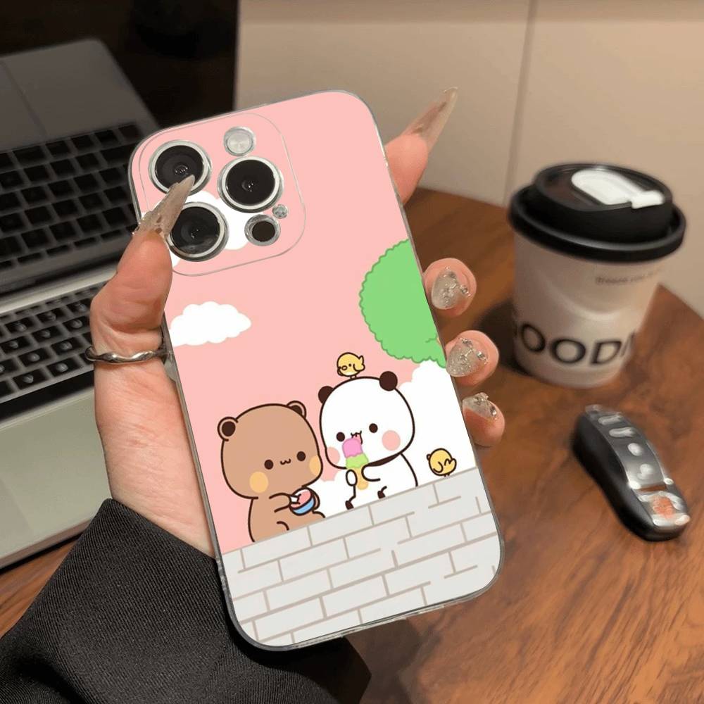 BuBu и DuDu Чехол из ТПУ-силикона Для IPhone 11 12 13 14 15 16 17 Pro Max Ударопрочный Прозрачная задняя крышка
