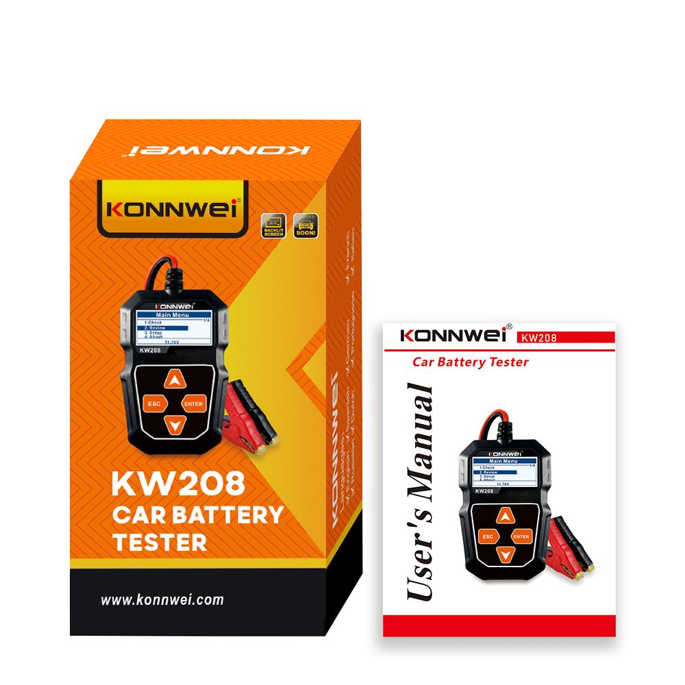 1 Pcs Car Battery Tester 6V 12V, For KONNWEI KW208 Charging System Test Tool Automobile Battery Resistance Tester