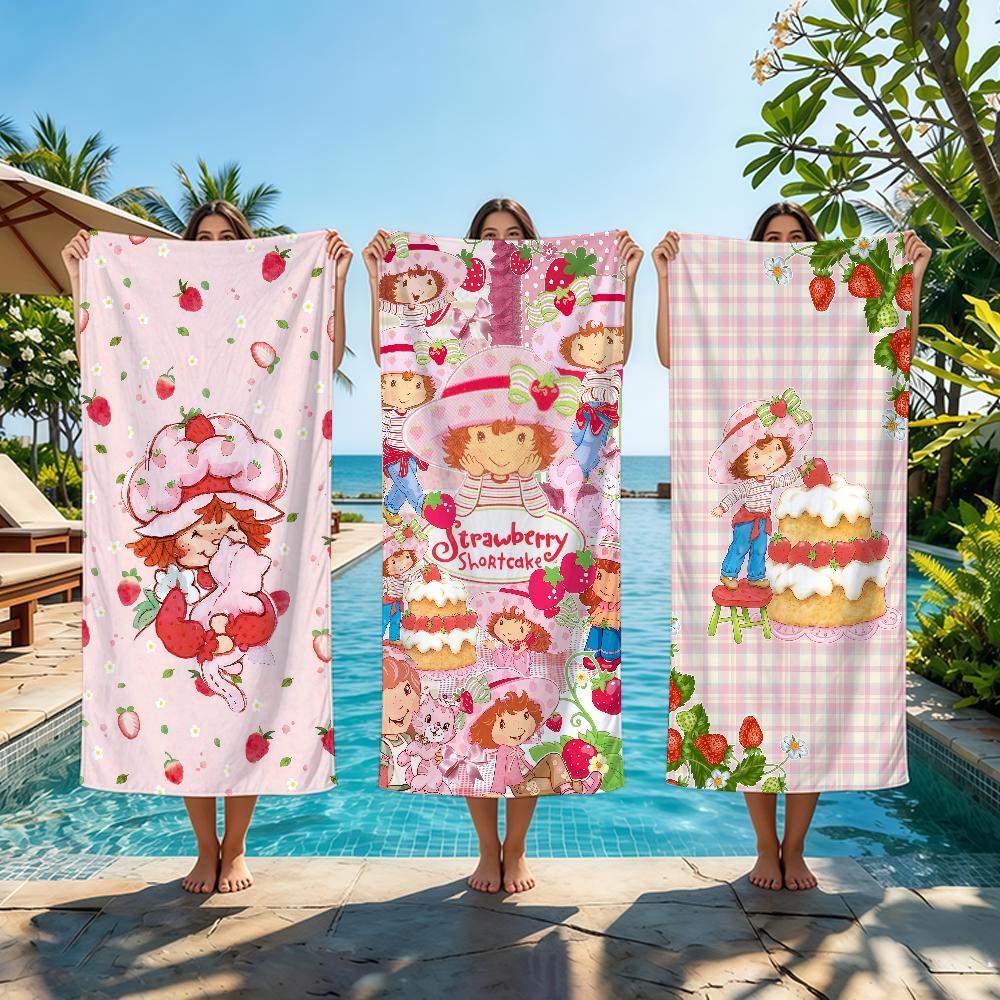Towel Beach Towel Oversized Quick S-ShortcakesE Dry Towel S-Strawberry Absorbent Soft Swim BeachTowels for Kawaii Men Women
