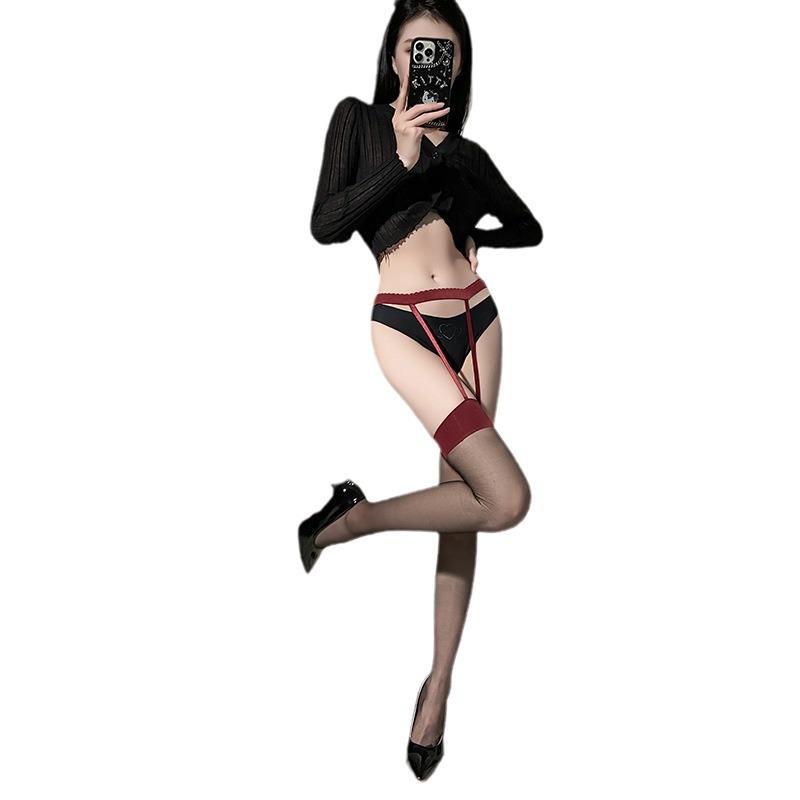 Сексуальные чулки Чулки с подвязками Интегрированные носки Чистое желание вставки Чулки Spice girl Пружинящая красная кромка черные шелковые чулки