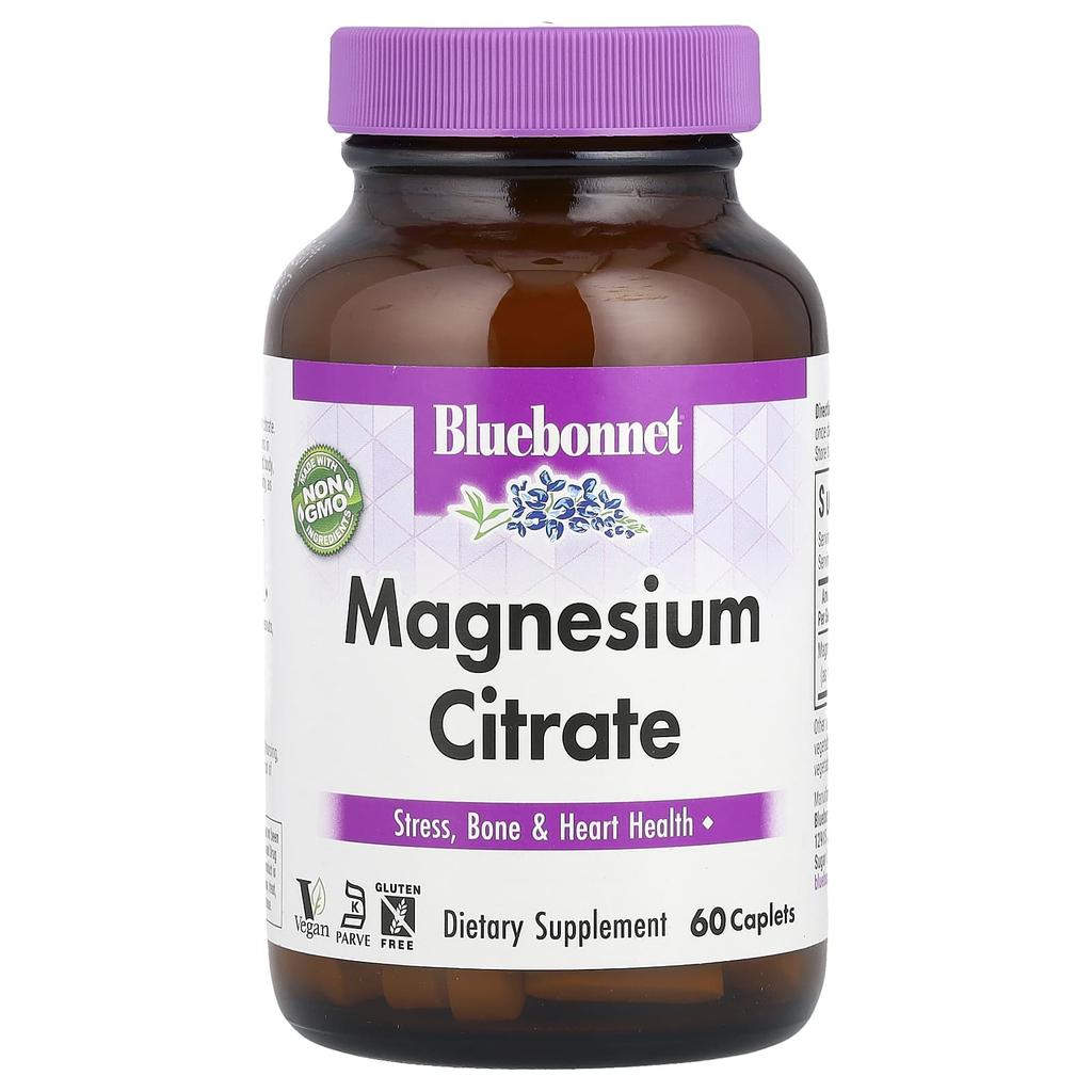Bluebonnet Nutrition, Цитрат магния, 200 мг, 60 драже