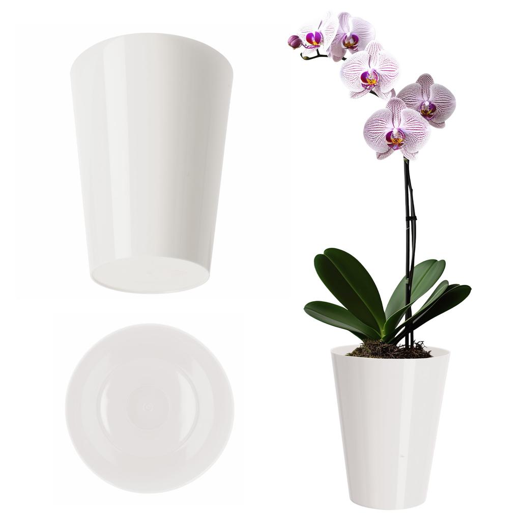 KADAX Горшок Кашпо Для Орхидеи Подставка Пластиковый Цветы 13 см Белый