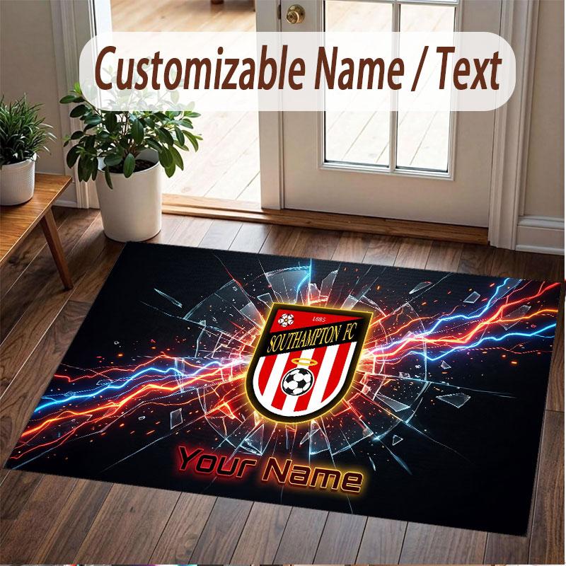 Custom Rug Southampton FC Pattern Print Name Text Soft Non‑Slip Floor Carpet for Home Indoor Decoration