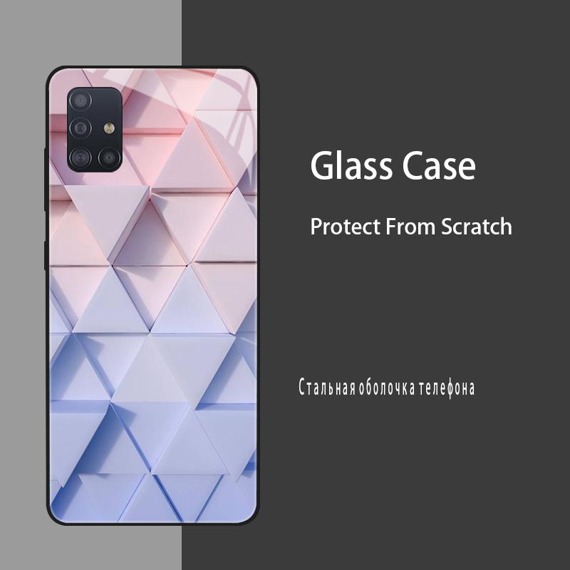 Чехол для Samsung Galaxy A51 Чехлы Закаленное Стекло Чехол для Samsung Galaxy A31 A71 Бампер A 51 71 Жесткий Силиконовый Чехол Coque Fundas