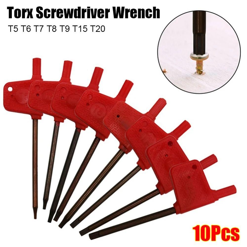 10Pcs Plum Shaped Torx Screwdriver Wrench T5 T6 T7 T8 T9 T15 T20 T Wrench New Torx Screw Spanner