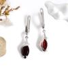 Серьги-подвески из натурального красного граната в изящном серебряном ювелирном изделии Элегантные серьги-подвески для женщин
