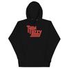 Thin Lizzy - Classic Red Logo Hoodie Sweatshirt Black New